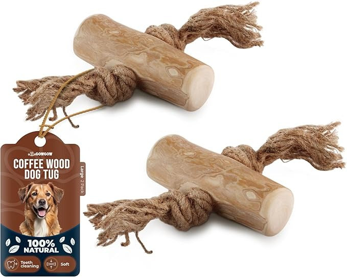 2 Pack Coffee Wood Tug for Dogs - Gowgow Store