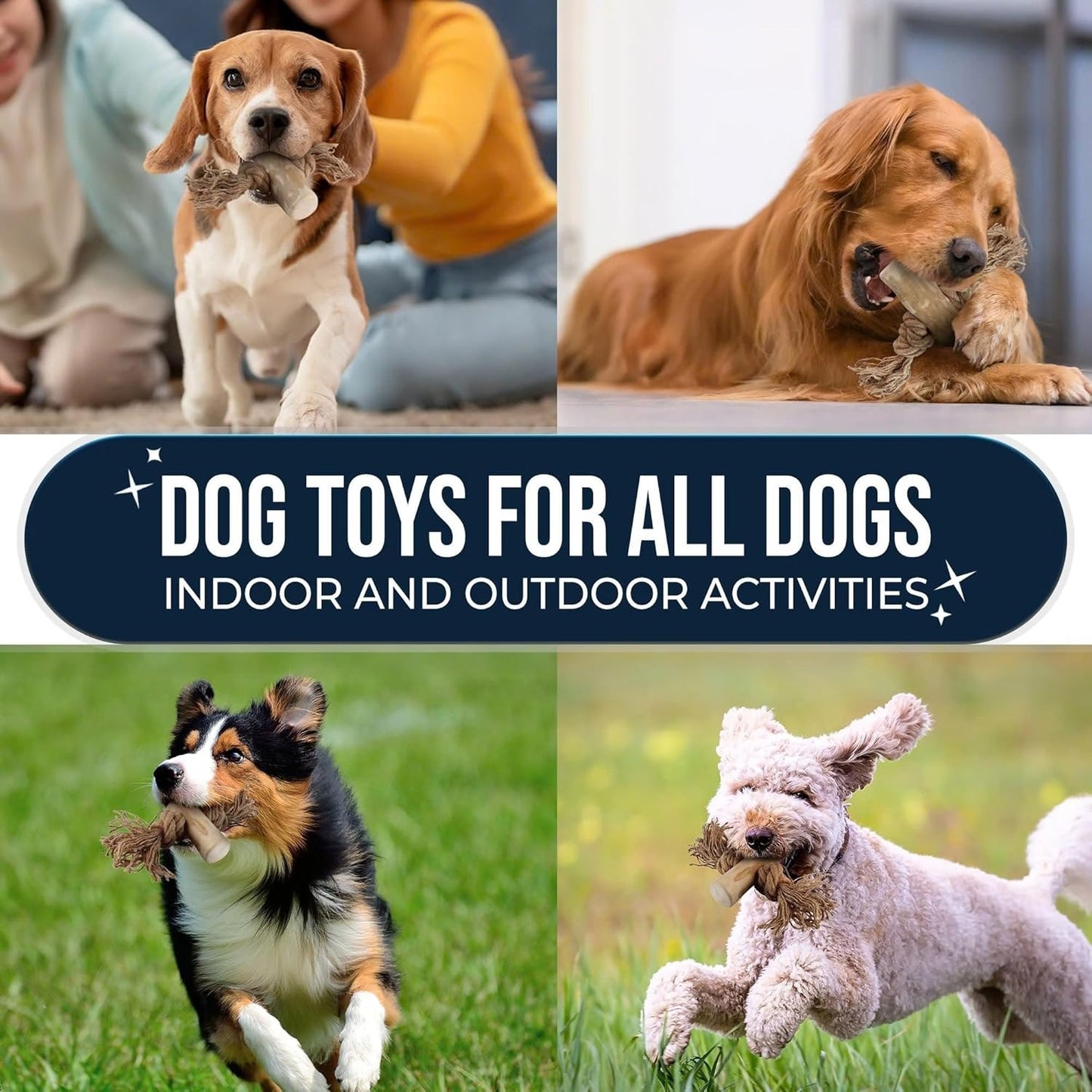 2 Pack Coffee Wood Tug for Dogs - Gowgow Store