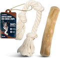 Coffee Wooden Chews for Dogs & Natural Rope Toys – 100% Coffee Stick Dog Chew for Teething, Stress Relief, Dental Health, Organic Dog Toys – Real Wood Toy- Size S