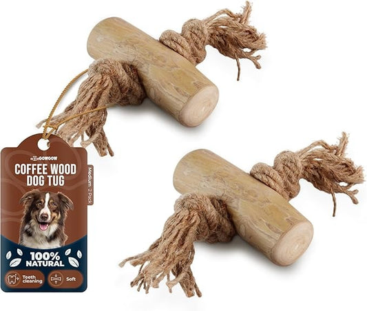 2 Pack Coffee Wood Tug for Dogs - Gowgow Store