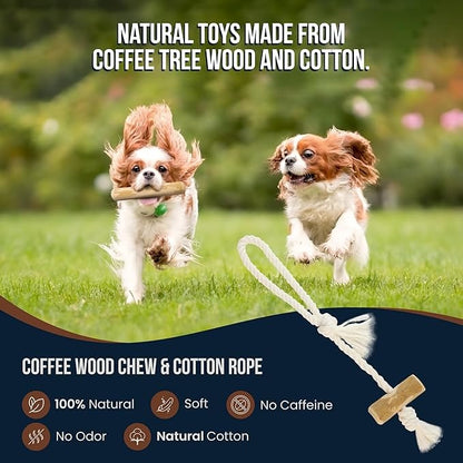4 Pack Real Coffee Wood Stick for Dogs 15-40 lbs