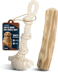 Real Coffee Dog Wood Chew Large 9.7″ & Natural Rope Toys for Regular Chewers – 100% Organic Wood Stick for Dog – Large Toys for Dental Health – Size L