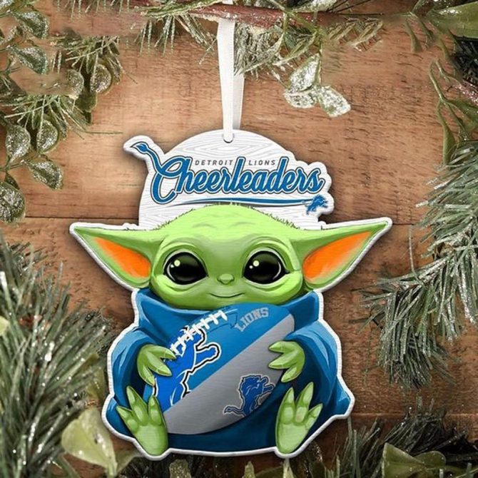 NFL Detroit Lions Baby Yoda Star Wars Christmas Tree Ornament Decoration