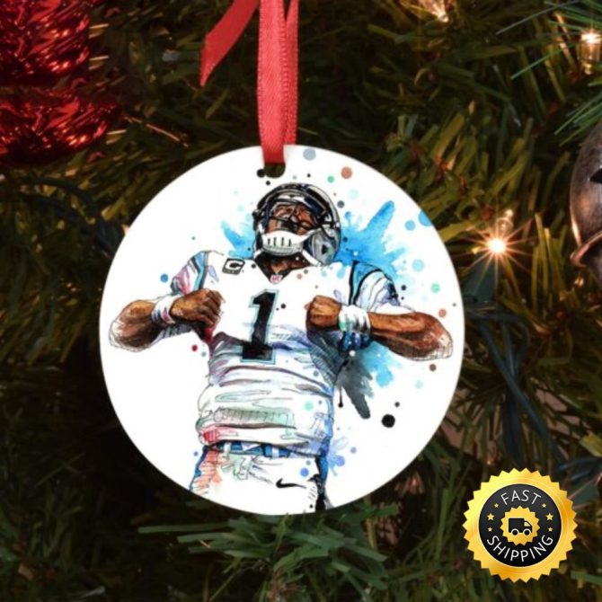 Panthers Cam Newton NFL Football Ornaments