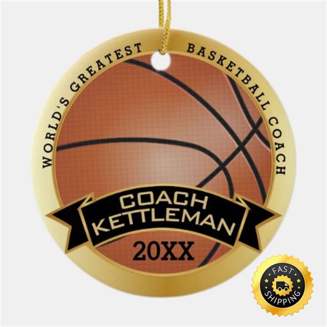 World's Greatest Basketball Coach Player Ceramic NBA Christmas Ornaments