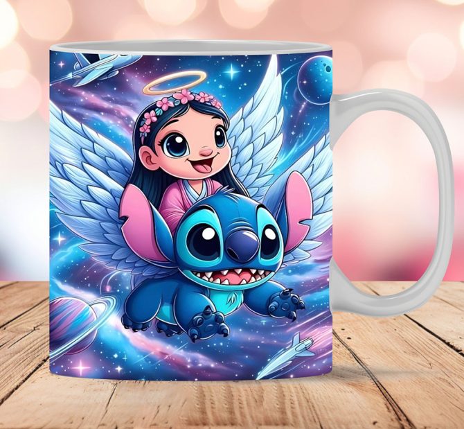 3D Lilo And Stitch Mug, 3D Angel Stitch Mug, Mug Stitch 11Oz And 15Oz Mug