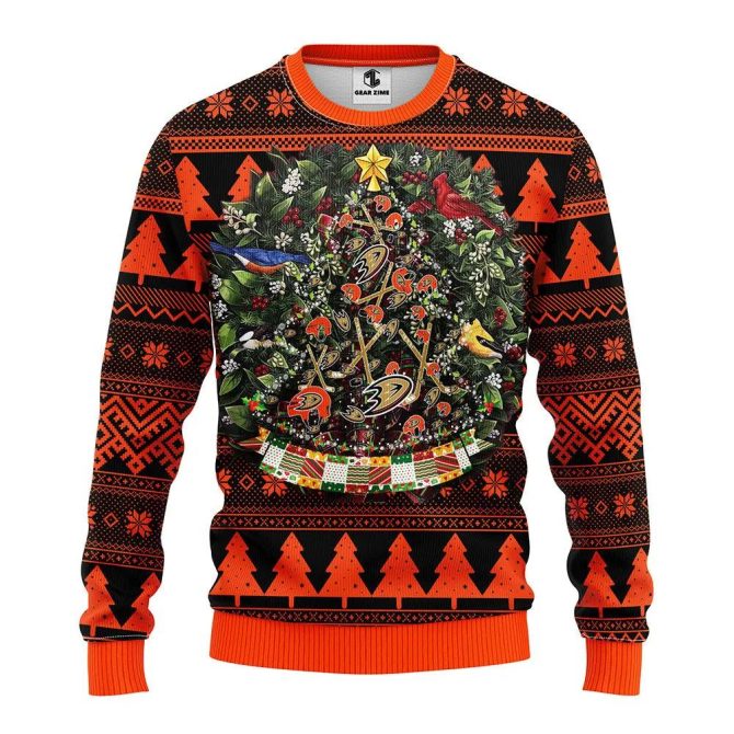 Anaheim Ducks Tree Ball Ugly Christmas Sweater, NHL Christmas Sweater