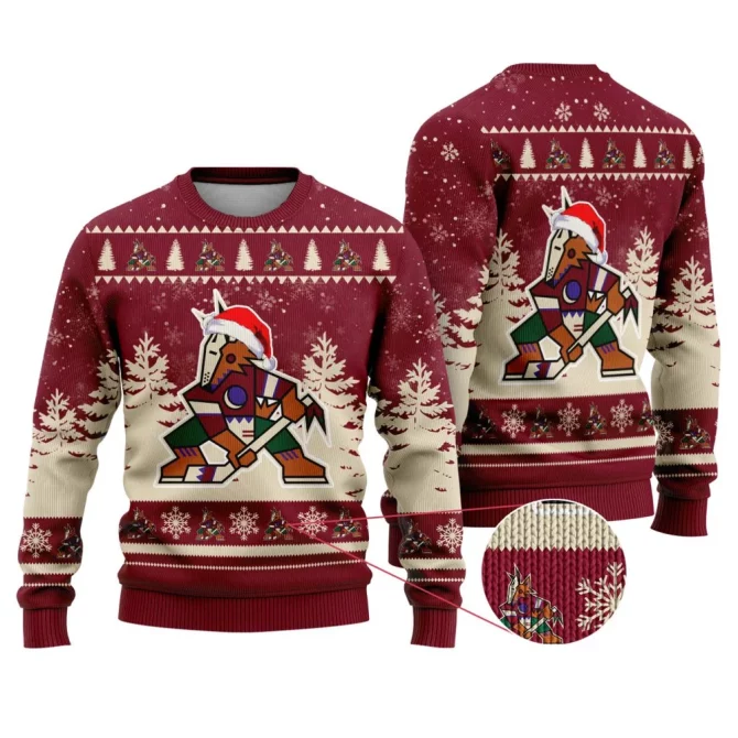NHL Arizona Coyotes Personalized Name Christmas Design Ugly Sweater ST2301