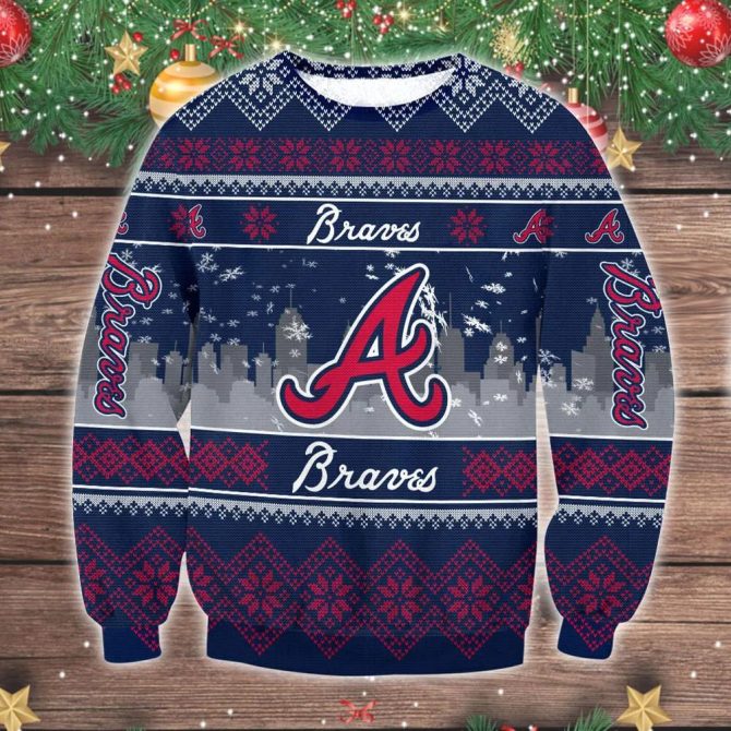 Atlanta Braves Ugly Christmas Sweater, MLB Christmas Sweater