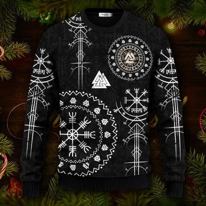 Careful Boy I&apos;m Old For Good Reason Viking Ugly Christmas Sweater