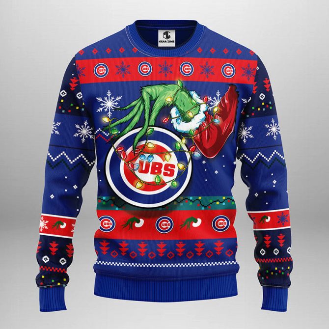 Chicago Cubs  Grinch Ugly Christmas Sweater, Grinch Xmas Sweater