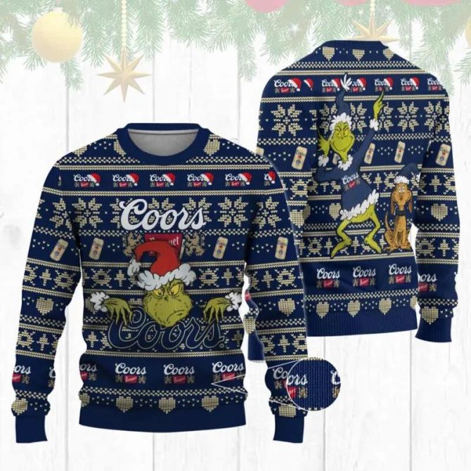 Coors Banquet Grinch Ugly Sweater, Grinch Holiday Sweater