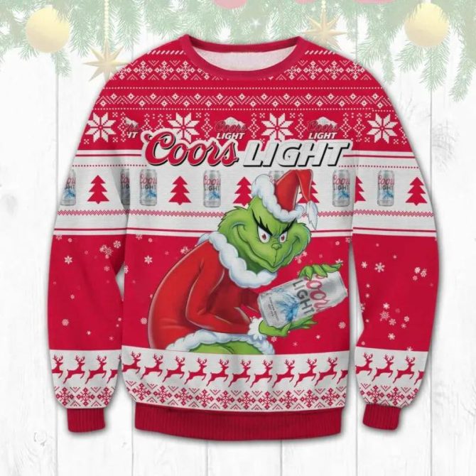 Coors Light Grinch Stolen Ugly Sweater, Grinch Holiday Sweater