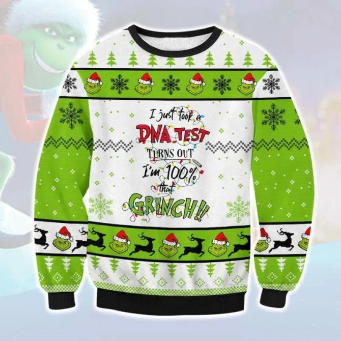 Grinch DNA Test Ugly Sweater, Grinch Holiday Sweater