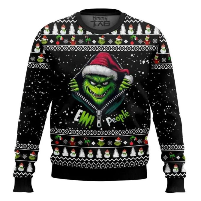 Grinch Ew People Ugly Sweater, Grinch Holiday Sweater