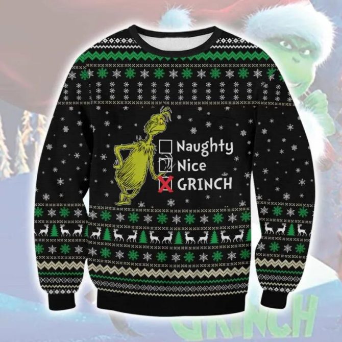 Grinch Ugly Christmas Sweater, Grinch Holiday Sweater