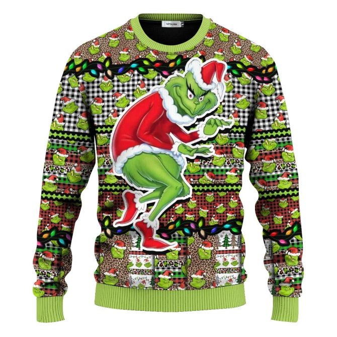 Hohoho Grinch Ugly Christmas Sweater, Christmas Grinch Sweater