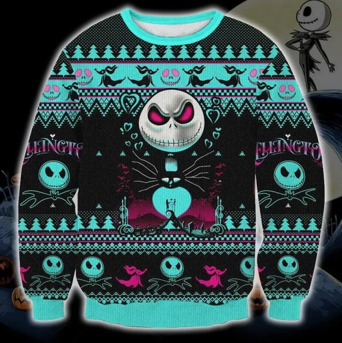 Jack Skellington 3D Print Christmas Sweater, The Nightmare Before Christmas Ugly Sweater