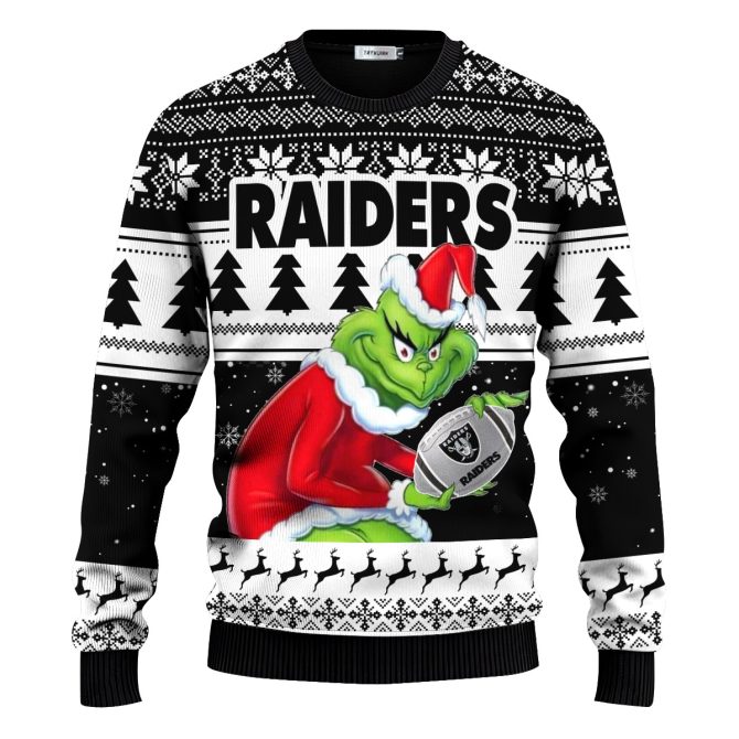 Las Vegas Raiders The Grinch Ugly Christmas Sweater