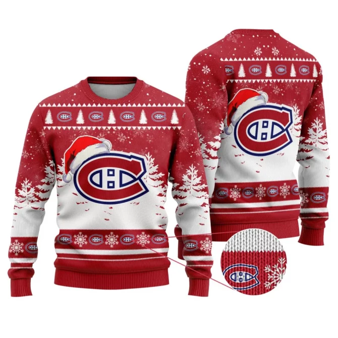 NHL Montreal Canadiens Personalized Name Christmas Design Ugly Sweater ST2301