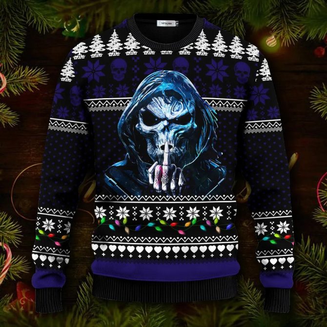 One Day I&apos;m Gonna Just Say Skull Ugly Christmas Sweater