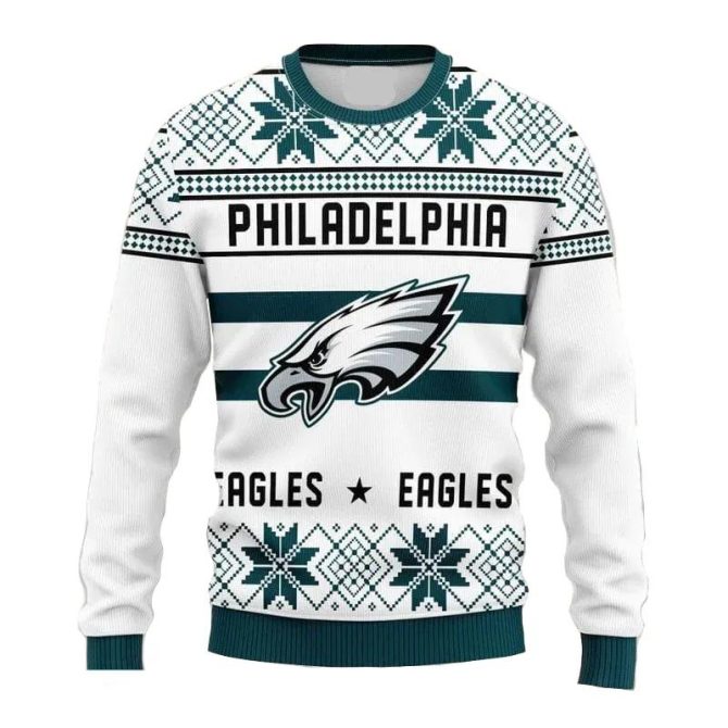 Philadelphia Eagles Sweatshirt Christmas Snowflakes Unisex Adults, Philadelphia Eagles Ugly Sweater