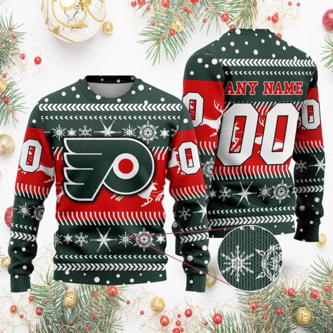 NHL Philadelphia Flyers | Personalized Name &amp; Number Unisex Sweater For Christmas Season