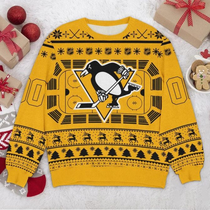 Pittsburgh Penguins NHL Custom Ugly Christmas Sweater, NHL Christmas Sweater