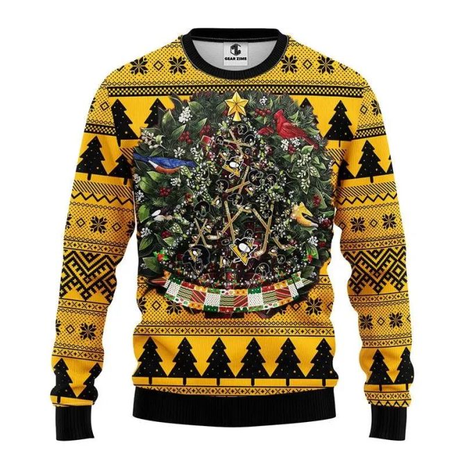 Pittsburgh Penguins Tree Christmas Ugly Sweater, NHL Christmas Sweater