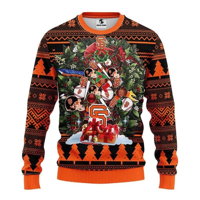 San Francisco Giants Tree Christmas Ugly Sweater, MLB Christmas Sweater