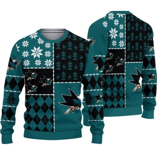 San Jose Sharks Ice Hockey Ugly Christmas Sweater, NHL Christmas Sweater
