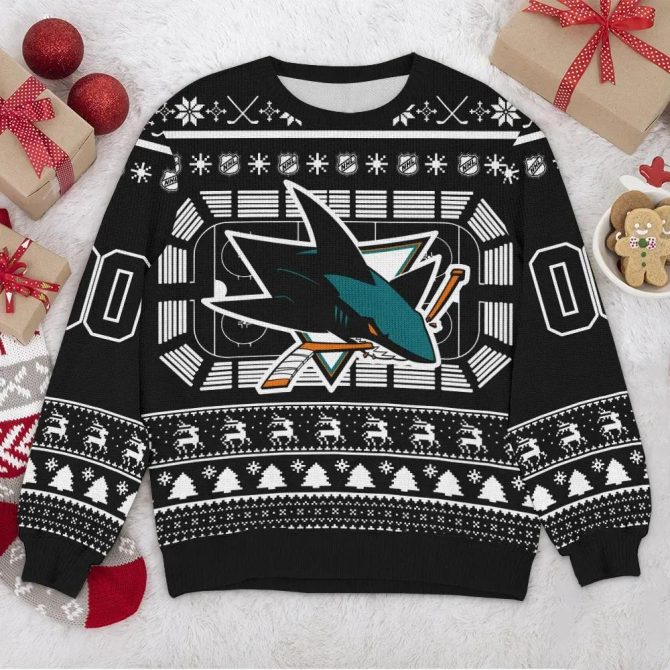 San Jose Sharks NHL Custom Ugly Christmas Sweater, NHL Christmas Sweater