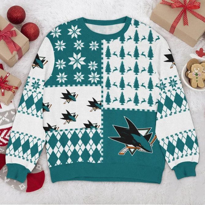 San Jose Sharks NHL Ugly Christmas Sweater, NHL Christmas Sweater