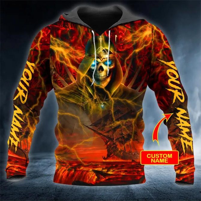 Skeleton Holding Book Heroes Skull Custom 3D Hoodie