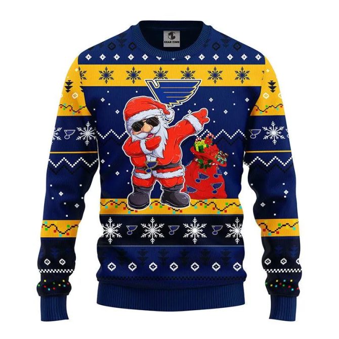 St. Louis Blues Dabbing Santa Claus Ugly Christmas Sweater, NHL Christmas Sweater