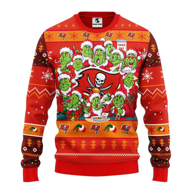 Tampa Bay Buccaneers 12 Grinch Xmas Day Ugly Christmas Sweater