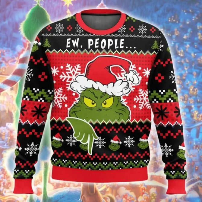 The Grinch Ew People Ugly Christmas, Grinch Holiday Sweater