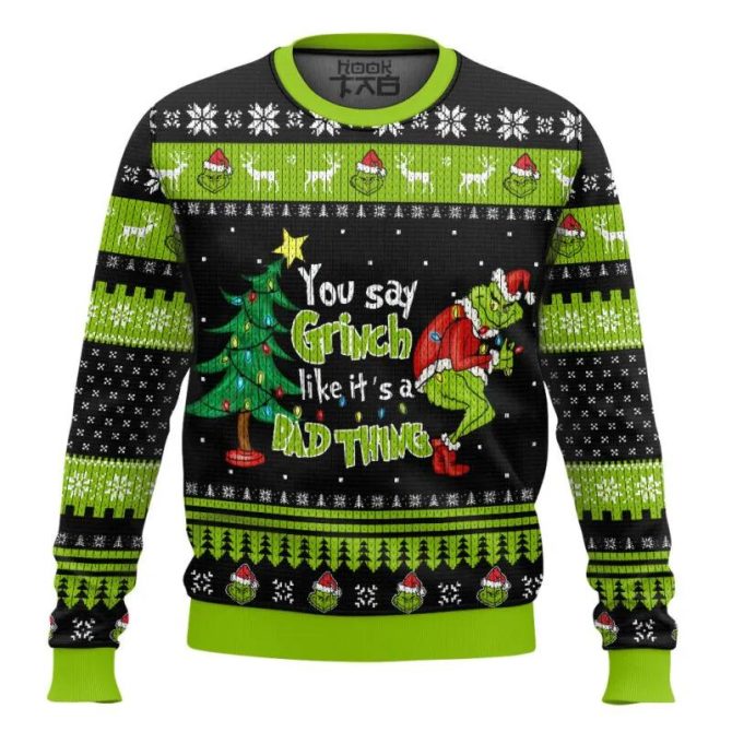 The Grinch Merry Christmas Ugly Sweater, Grinch Holiday Sweater