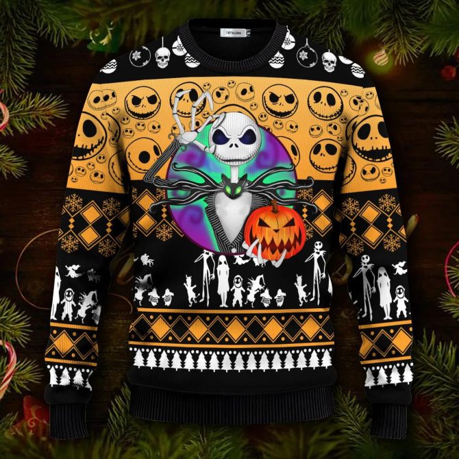 The Nightmare Before 3D Print Christmas Sweater, Jack Skelington Sweater
