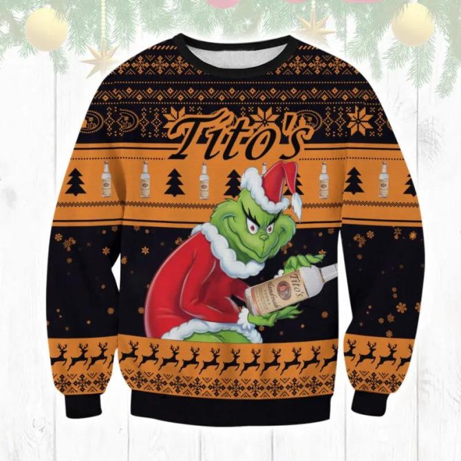 Tito?s The Grinch Ugly Sweater, Grinch Holiday Sweater