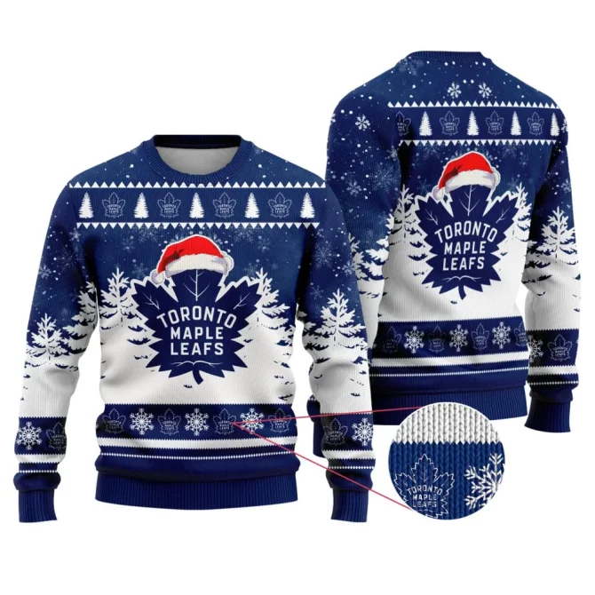 NHL Toronto Maple Leafs Personalized Name Christmas Design Ugly Sweater ST2301