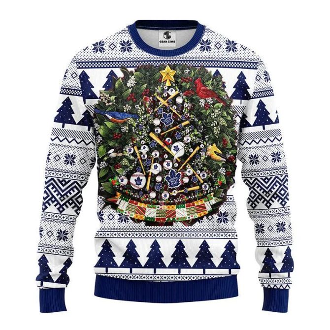Toronto Maple Leafs Tree Ball Ugly Christmas Sweater, NHL Christmas Sweater