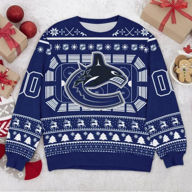 Vancouver Canucks NHL Custom Ugly Christmas Sweater, NHL Christmas Sweater