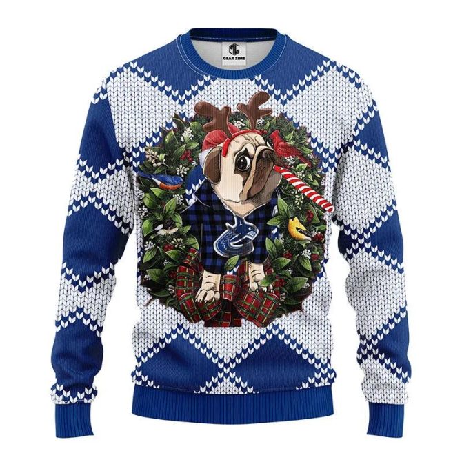 Vancouver Canucks Pub Dog Ugly Christmas Sweater, NHL Christmas Sweater