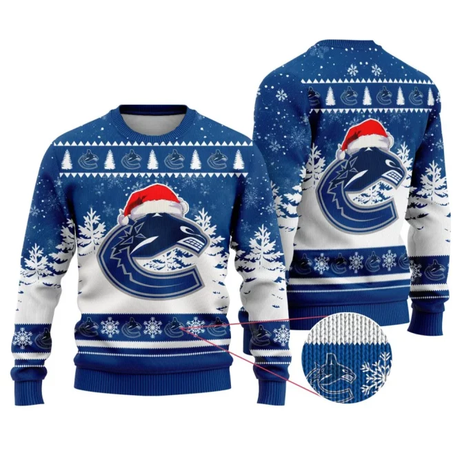 NHL Vancouver Canucks Personalized Name Christmas Design Ugly Sweater ST2301