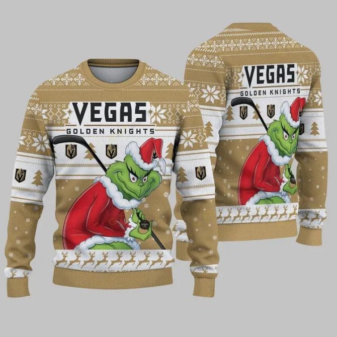 Vegas Golden Knights Grinch Stolen Ugly Christmas Sweater, NHL Christmas Sweater