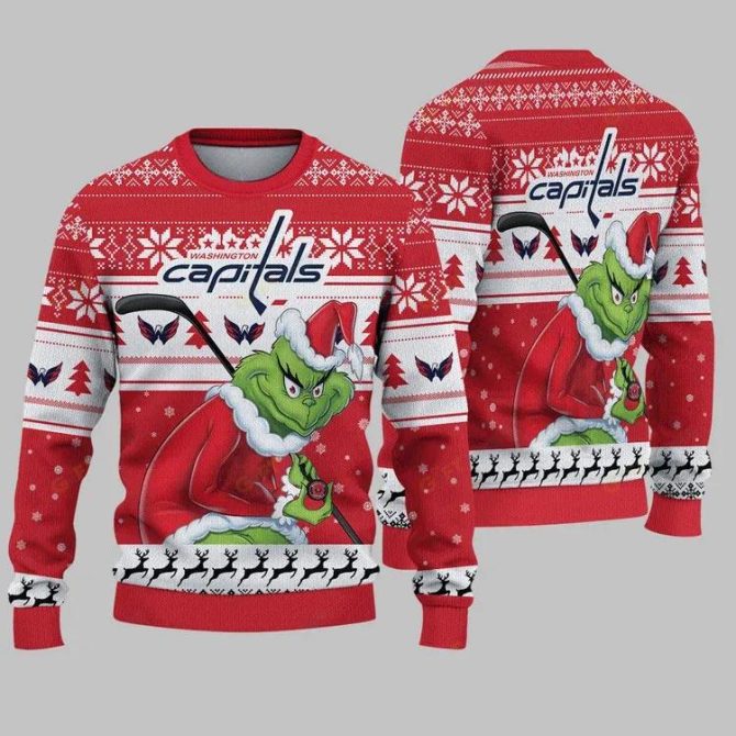 Washington Capitals Grinch Stolen Ugly Christmas Sweater, NHL Christmas Sweater