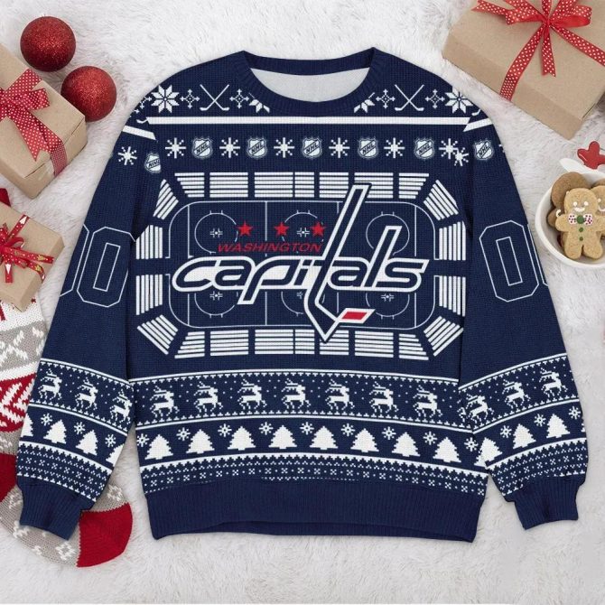 Washington Capitals NHL Custom Ugly Christmas Sweater, NHL Christmas Sweater
