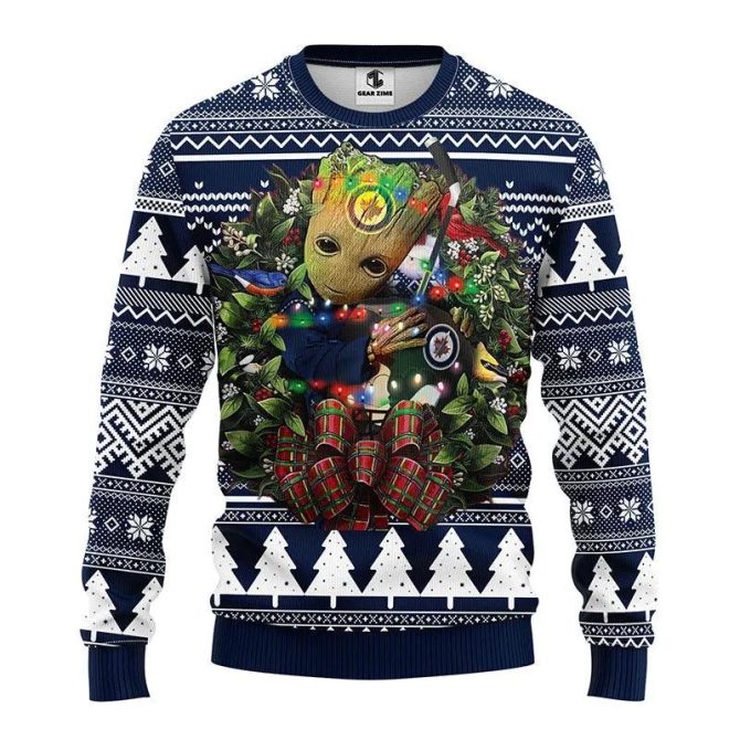 Winnipeg Jets Groot Hug Ugly Christmas Sweater, NHL Christmas Sweater