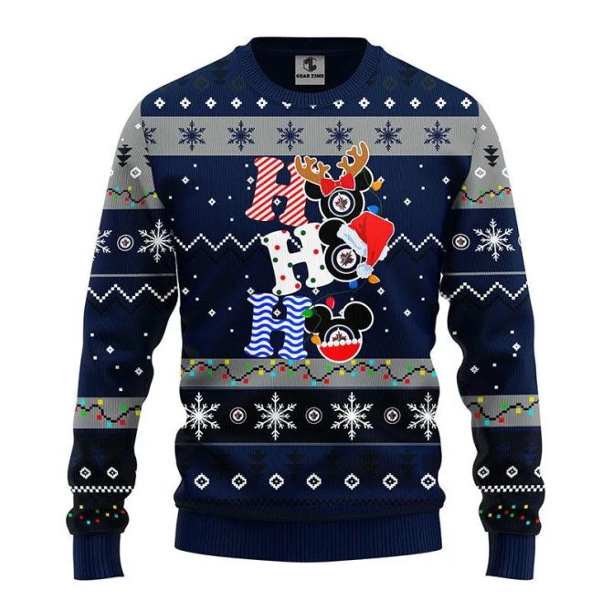 Winnipeg Jets Hohoho Ugly Christmas Sweater, NHL Christmas Sweater